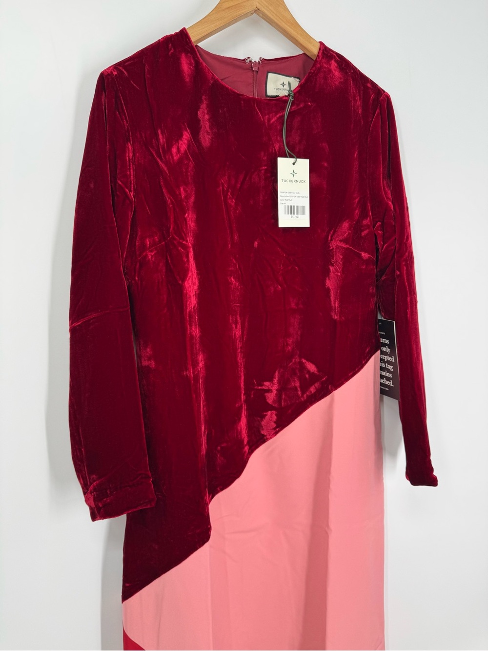 NWT Tuckernuck Colorblocked Tricolor Velvet Maxi Dress Size M - Picture 4 of 13